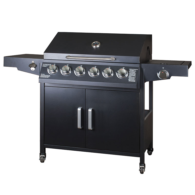 6 Burners BBQ Gas Grill With Side Oven