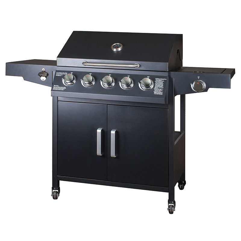 5 Burners BBQ Gas Grill With Side Oven