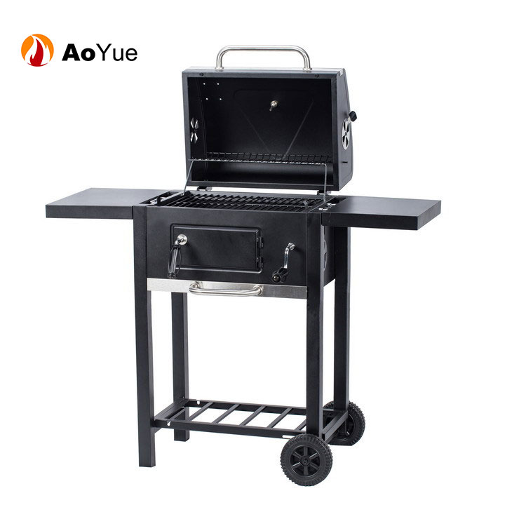 Outdoor with Side burner Steel Metal Round Top BBQ Barbecue Grills