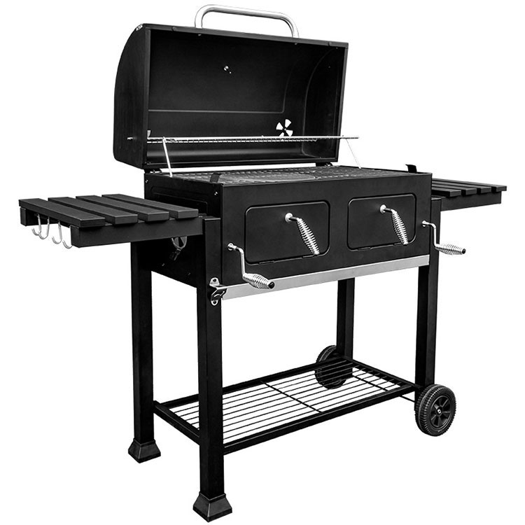 Outdoor Large Multifunction Trolley Smoker Charcoal BBQ Grill