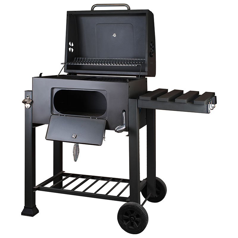 Principle of charcoal smokeless BBQ grill