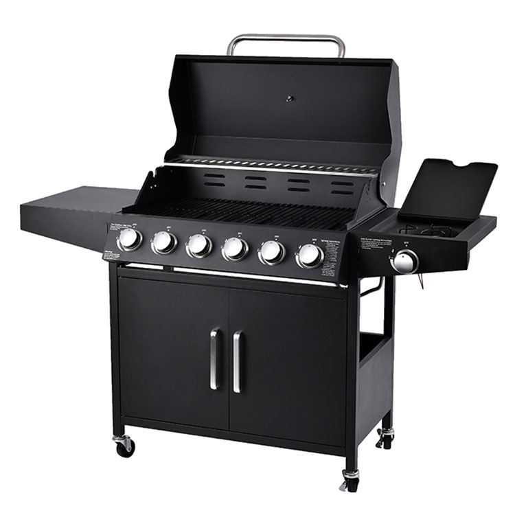Outdoor Propane Gas Grill With Side Burner