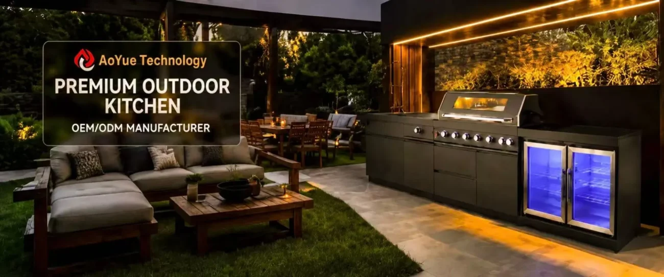 AO YUE outdoor kitchen and gas grill display