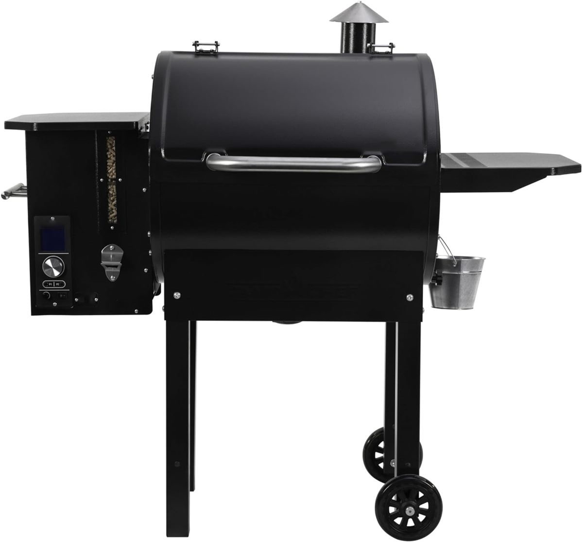 Pellet grill side shelf and wheel areas requiring transit protection