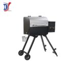 Wood pellet grill smoker control panel and cooking chamber