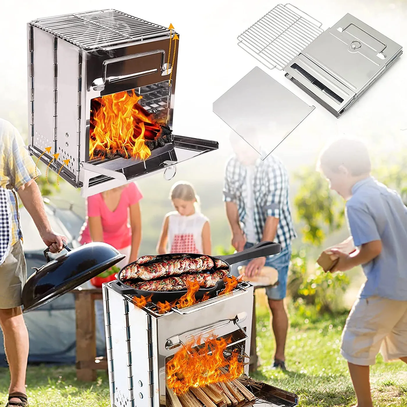 Commercial Charcoal BBQ Grill AY-FP-005 detail view 8