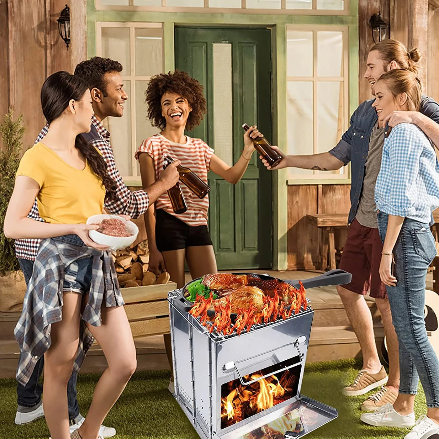 Commercial Charcoal BBQ Grill AY-FP-005 detail view 9