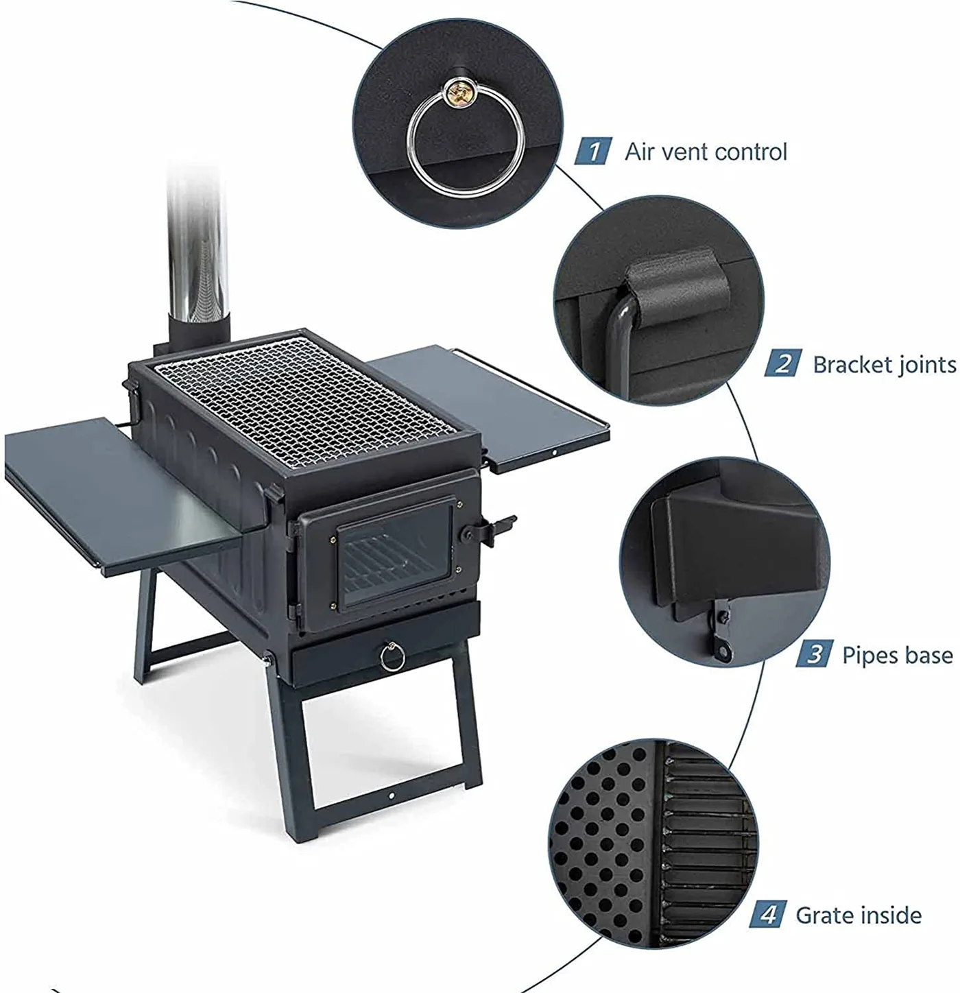 Outdoor Charcoal BBQ Grill AY-FP-014 detail view 8