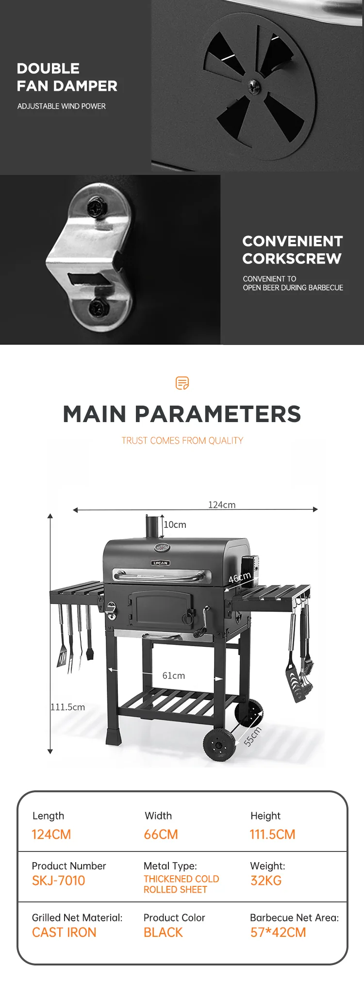 Wholesale Charcoal BBQ Grill AY-TL012 detail view 4