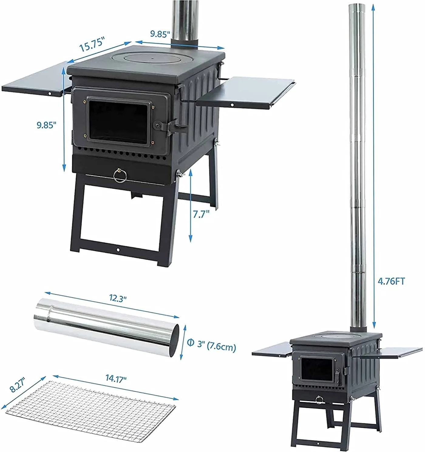 Portable Outdoor Wood Burning BBQ AY-FP-012 detail view 4