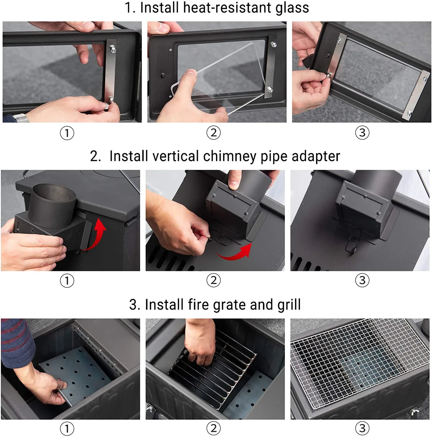 Portable Outdoor Wood Burning BBQ AY-FP-012 detail view 9