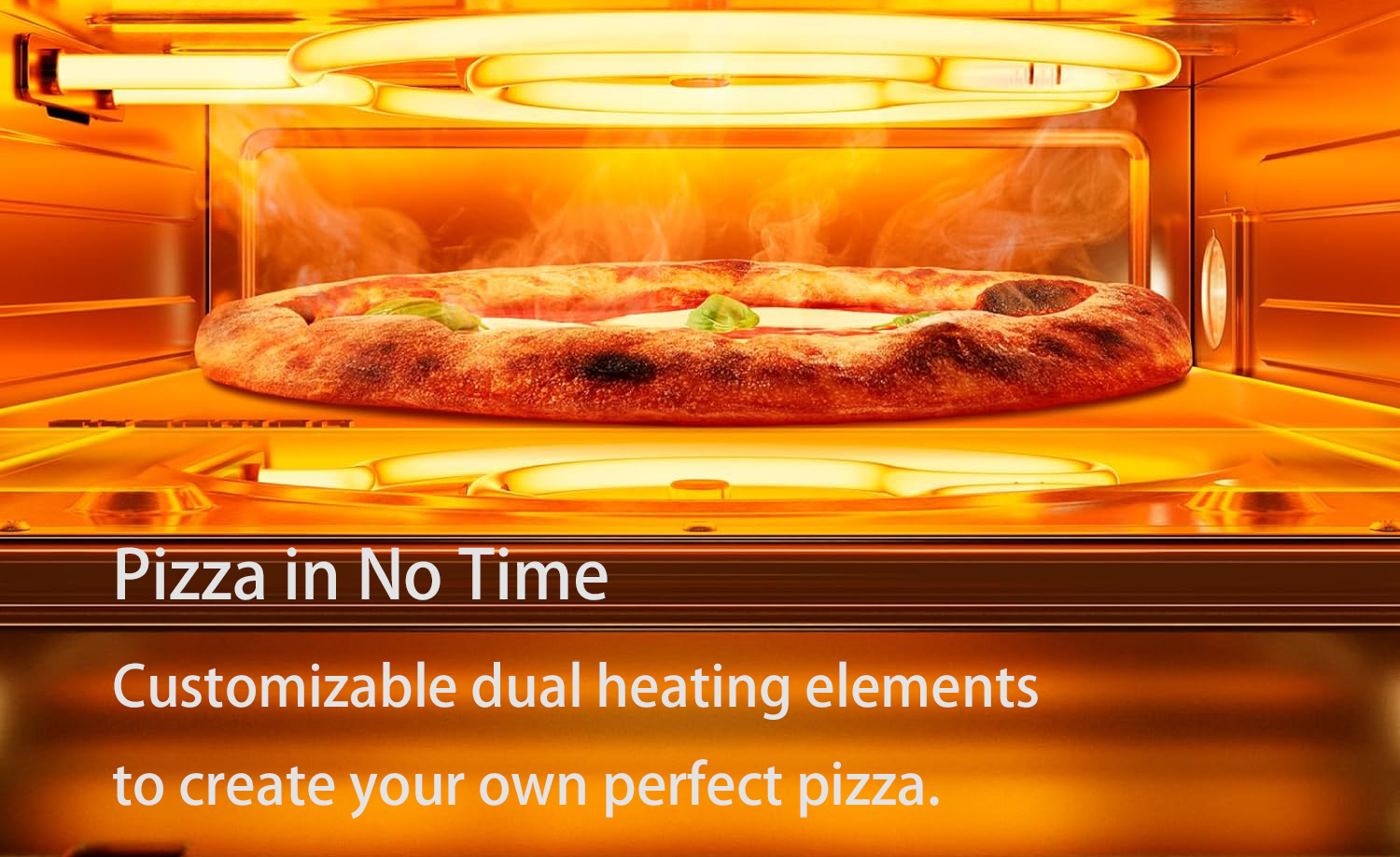 Outdoor pizza oven chamber with pizza on a peel